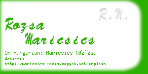 rozsa maricsics business card